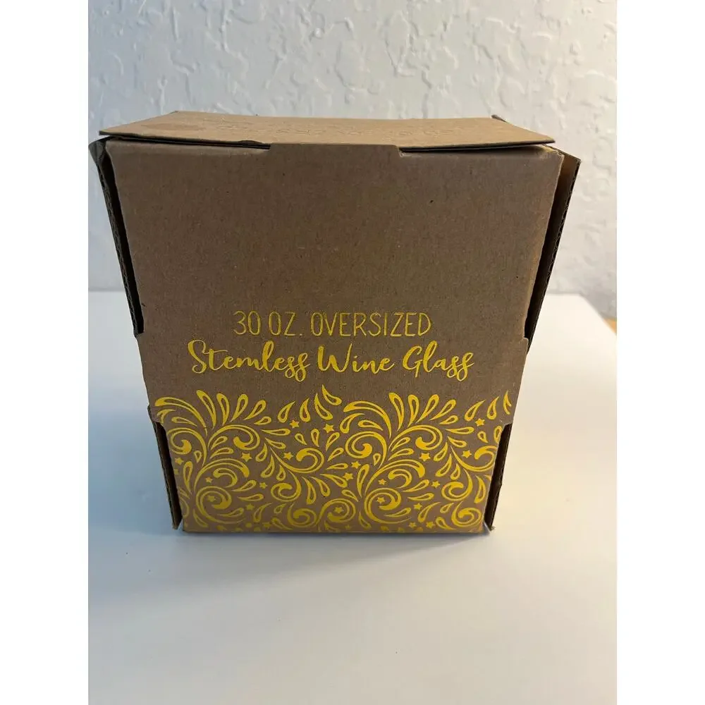 Don't Ask, Just Pour Stemless Wine Glass - TMD NEW Boxed Clear Gold Letter 30 oz